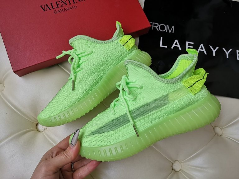 neon yeezys women's